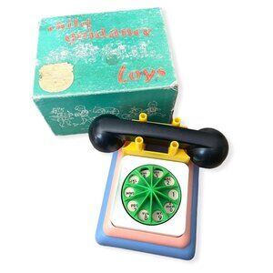 Vintage Ed-U-Phone Toy Rotary Phone & Puzzle By Child Guidance Toys